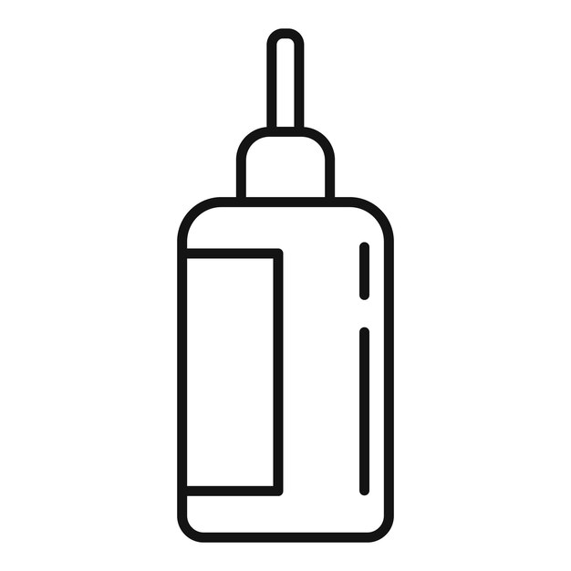 Icono de botella cuentagotas de homeopatía Contorno de icono de vector de botella cuentagotas de homeopatía para diseño web aislado sobre fondo blanco
