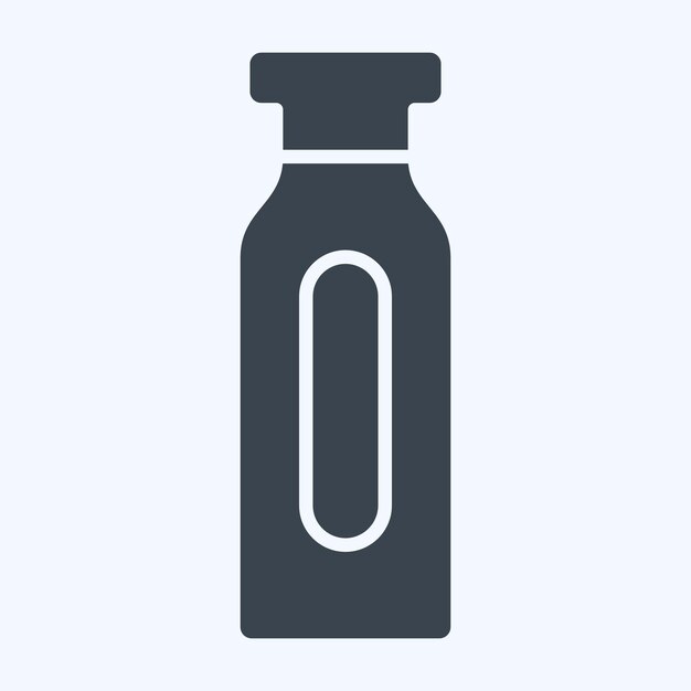 Icono botella deportiva relacionada con el símbolo de patinaje estilo glifo ilustración de diseño simple