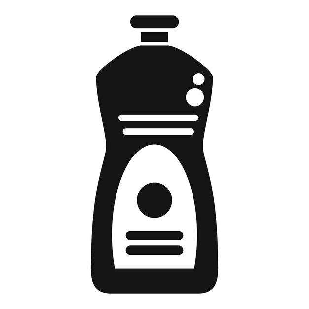 El icono de la botella de detergente en blanco y negro