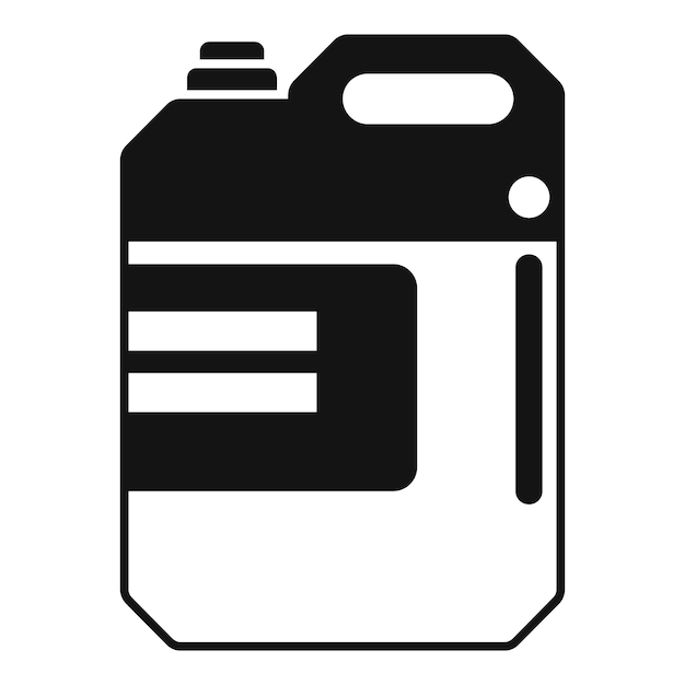 El icono de la botella de detergente en blanco y negro