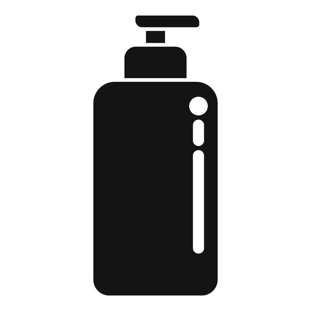 El icono de la botella del dispensador coreano de crema es un vector simple de cuidado biológico asiático
