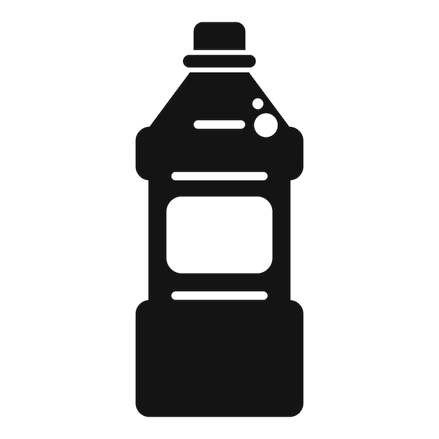 Icono de botella de enjuague bucal negra que muestra un producto de higiene bucal