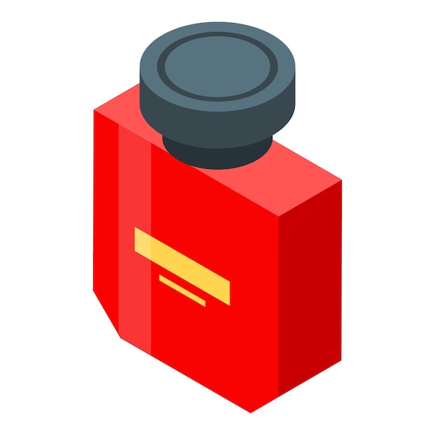 Icono de botella de fragancia roja Isométrica de icono de vector de botella de fragancia roja para diseño web aislado sobre fondo blanco