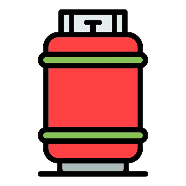El icono de la botella de gas turística El contorno del icono vectorial de la botilla de gas turístico El color es plano y aislado