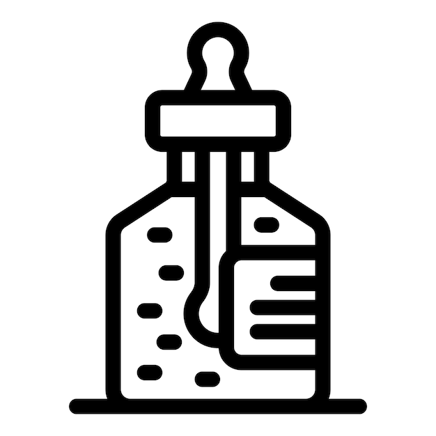 Icono de botella de gotero médico que representa la atención médica y el tratamiento