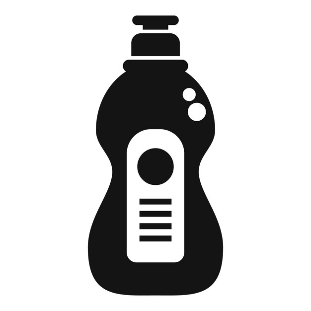 El icono de la botella de jabón de platos en blanco y negro