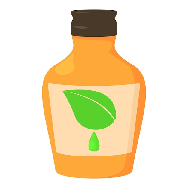 Icono de botella de jarabe de medicina Ilustración de dibujos animados de icono de vector de botella de jarabe de medicina para web