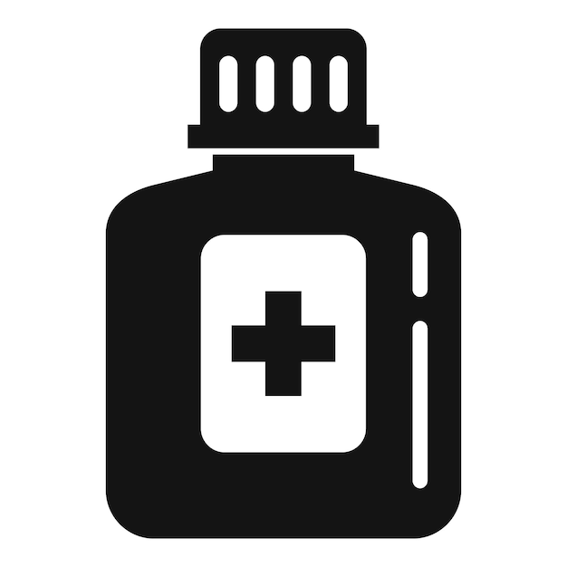 Icono de botella de jarabe médico Ilustración simple del icono de vector de botella de jarabe médico para diseño web aislado sobre fondo blanco
