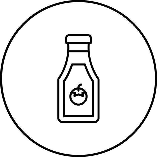 El icono de la botella de ketchup