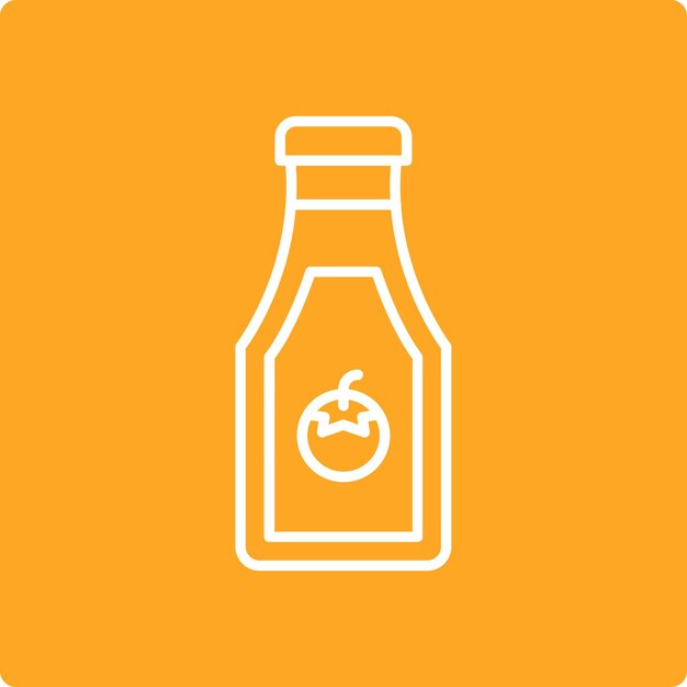 El icono de la botella de ketchup
