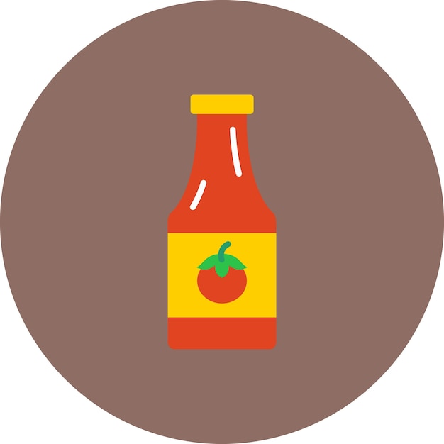 El icono de la botella de ketchup