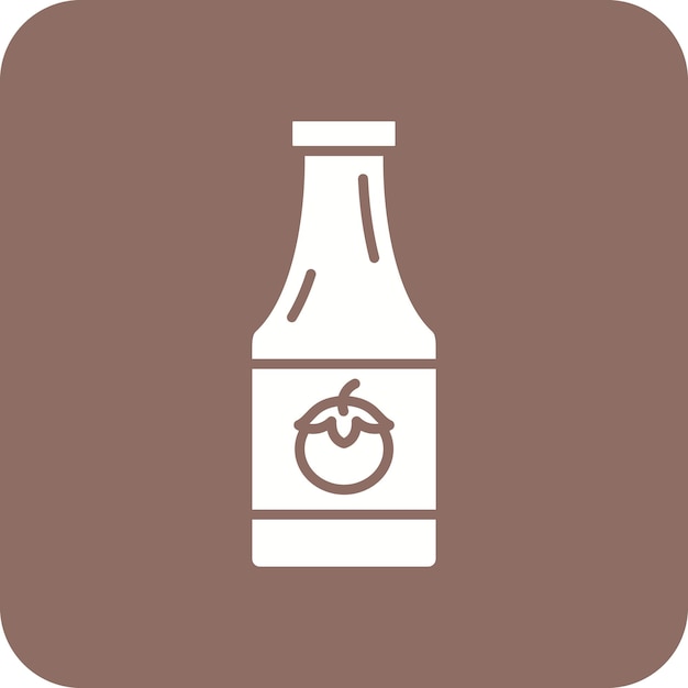 El icono de la botella de ketchup