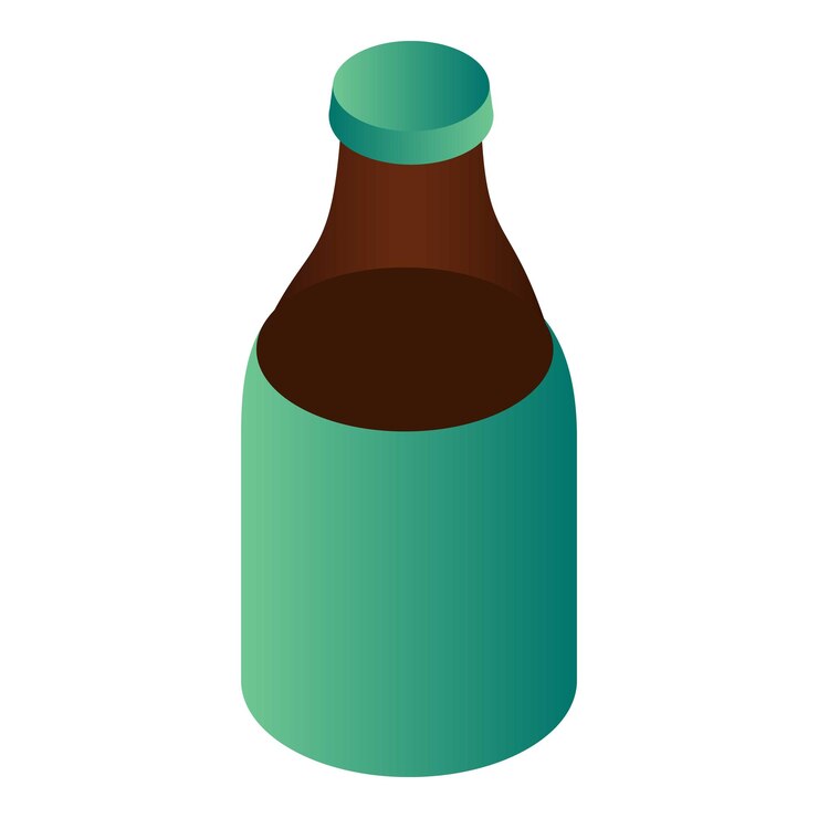 Vector icono de botella de kvas isométrica de botella de icono de vector de kvas para diseño web aislado sobre fondo blanco