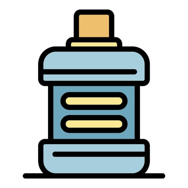 El icono de la botella de lavado Contorno del icono vectorial de la bottle de lavado Color plano aislado