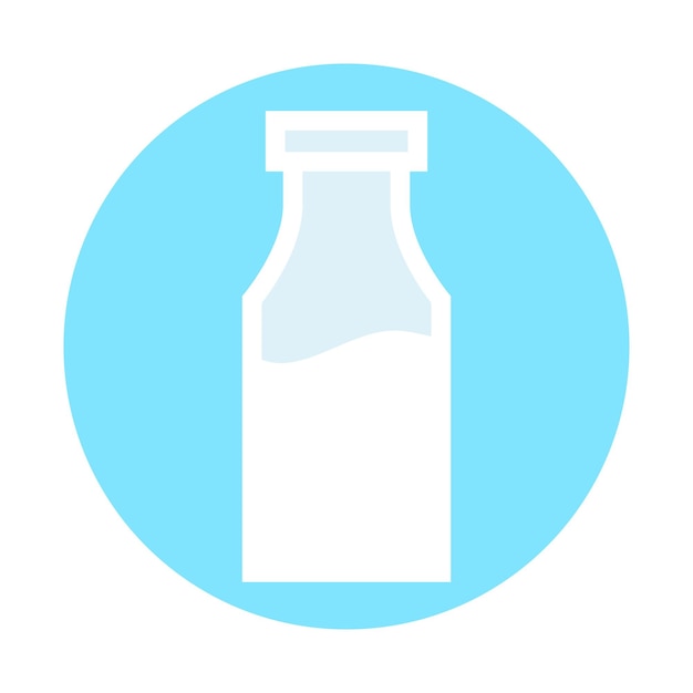El icono de la botella de leche de dibujos animados