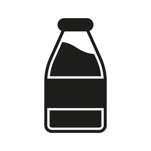 El icono de la botella de leche presenta un diseño limpio y minimalista