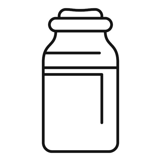 Icono de botella de leche que muestra el embalaje de los productos lácteos