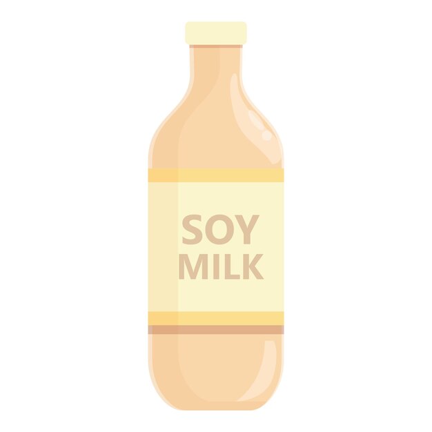 Vector icono de botella de leche de soja vector de dibujos animados comida vegana semilla de coco