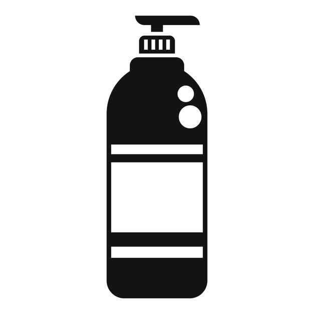 El icono de la botella de loción negra y blanca