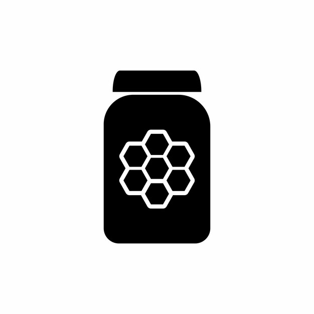 Icono de botella de miel de nutrición y dieta Iconos vectoriales de comida saludable y dieta de desintoxicación
