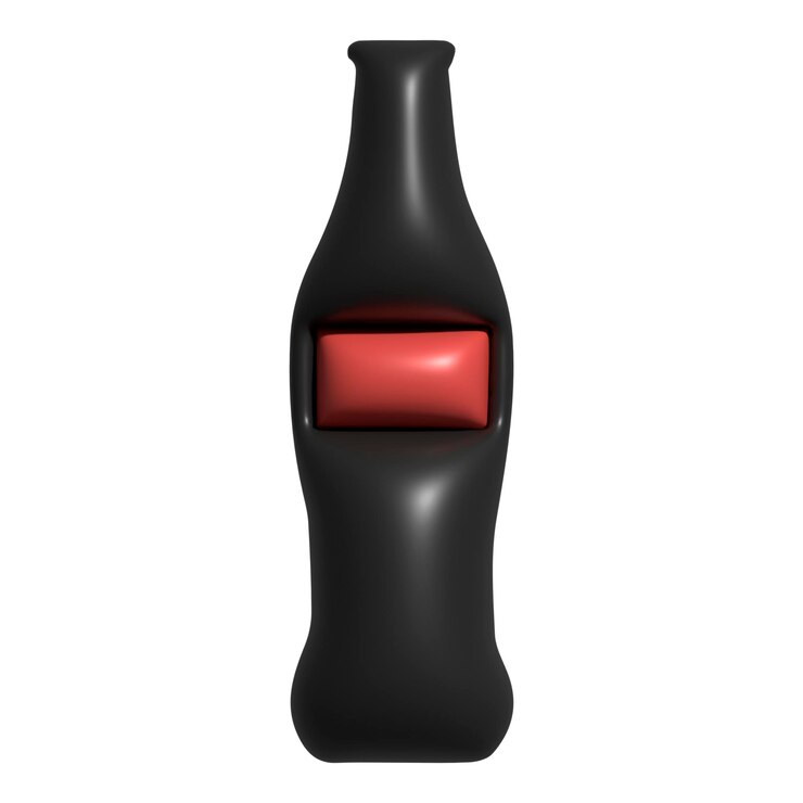 Icono de botella negra con estilo 3D