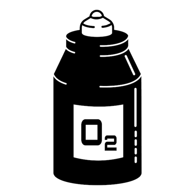 Icono de botella de oxígeno Ilustración simple del icono de vector de botella de oxígeno para diseño web aislado sobre fondo blanco