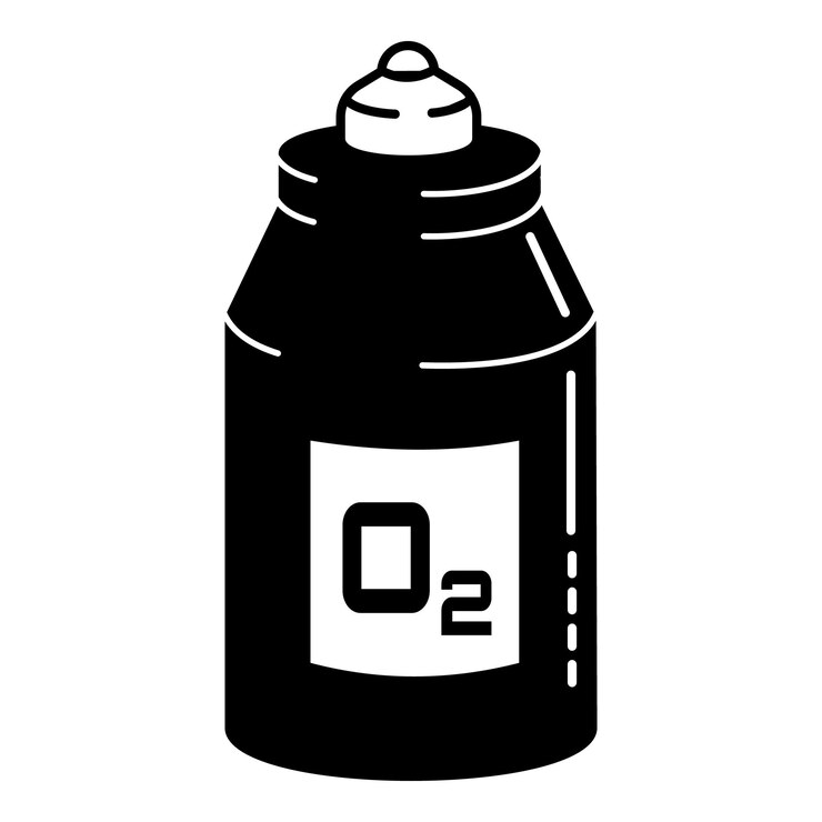 Vector icono de botella de oxígeno ilustración simple del icono de vector de botella de oxígeno para diseño web aislado sobre fondo blanco