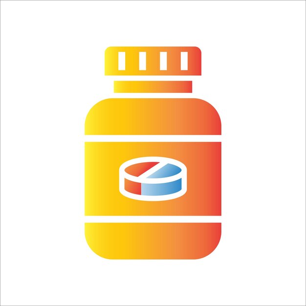El icono de la botella de la píldora diseño simple arte eps 10