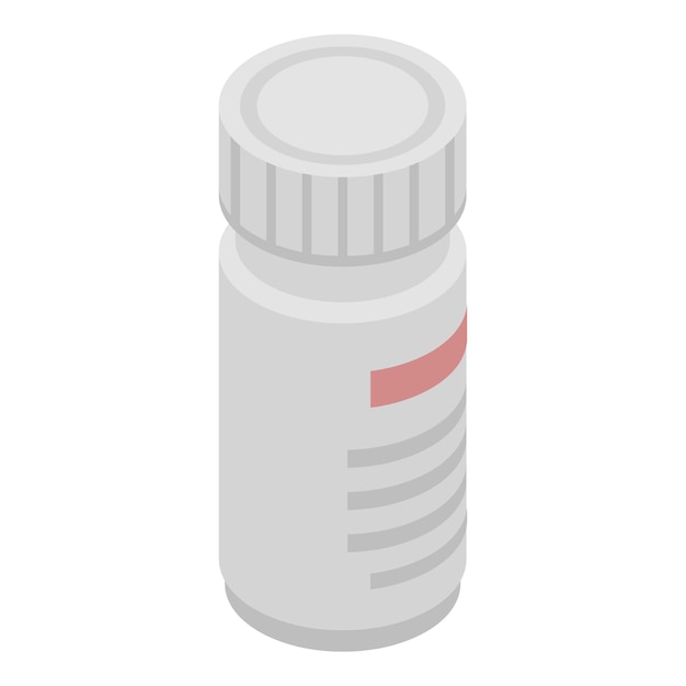 Icono de botella de píldora Isométrica del icono de vector de botella de píldora para diseño web aislado sobre fondo blanco