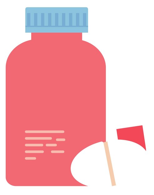 Icono de botella de píldora Recipiente de plástico para medicamentos con tableta