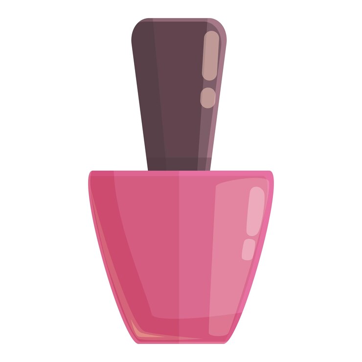 Vector icono de botella de pintura de uñas vector de dibujos animados cepillo polaco barniz esmalte