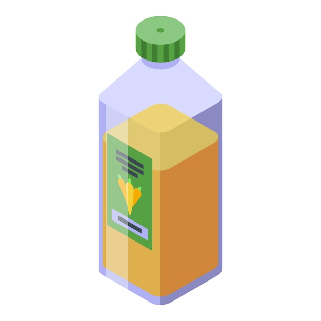Icono de botella de plástico de jugo de zanahoria vector isométrico Vidrio de comida Bebida orgánica