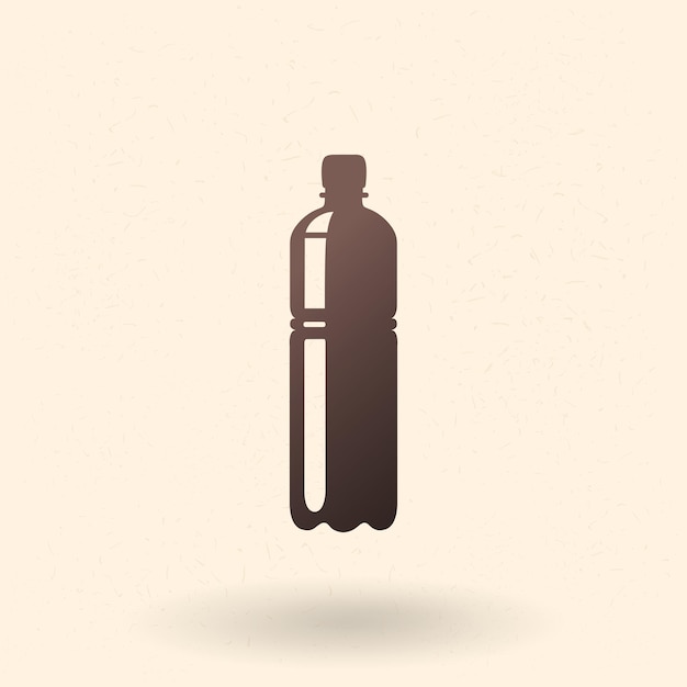 Icono de botella de plástico negro vectorial
