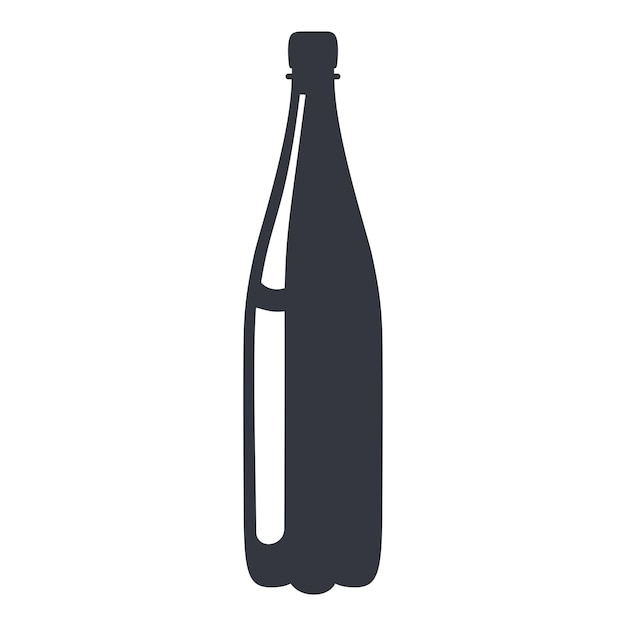 Vector icono de botella de plástico negro vectorial