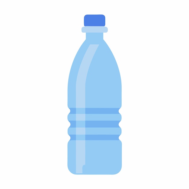 Icono de botella de plástico plana vectorial aislado sobre un fondo blanco 17