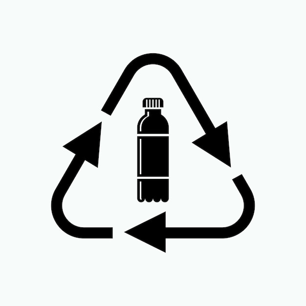 El icono de la botella de reciclaje es el símbolo del vector de contenedor reutilizado
