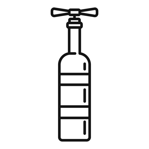 Icono de botella de sacacorchos Icono de vector de botella de sacacorchos de contorno para diseño web aislado sobre fondo blanco
