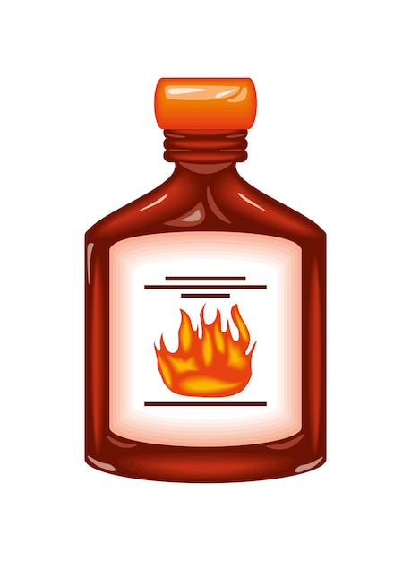 el icono de la botella de salsa caliente aislado