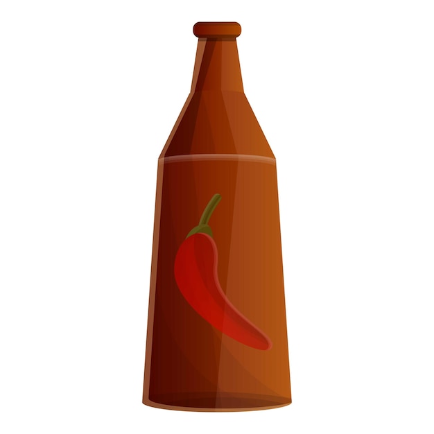 Icono de la botella de salsa de chile Icono vectorial de la Botella de sal sa de chile para el diseño web aislado en fondo blanco