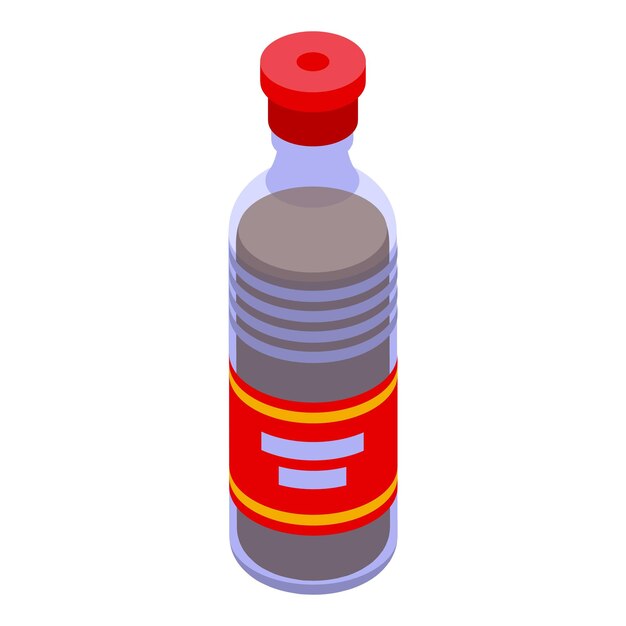 Icono de botella de salsa de soja vector isométrico salsa china soja japonesa