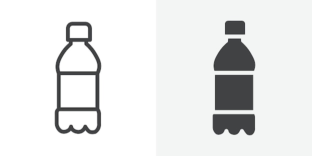 Ícono de botella Signo vectorial de contorno