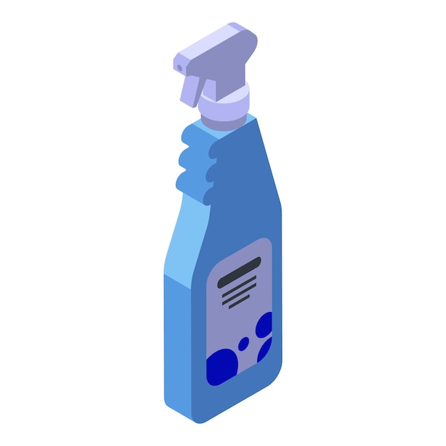 Icono de botella de spray de limpieza Isométrico del icono de vector de botella de spray de limpieza para diseño web aislado sobre fondo blanco
