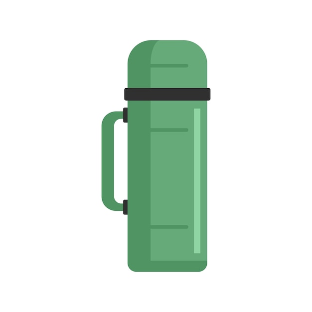 Ícono de botella térmica de plástico Ilustración plana del ícono vectorial de botella tèrmica de plástico aislado sobre un fondo blanco