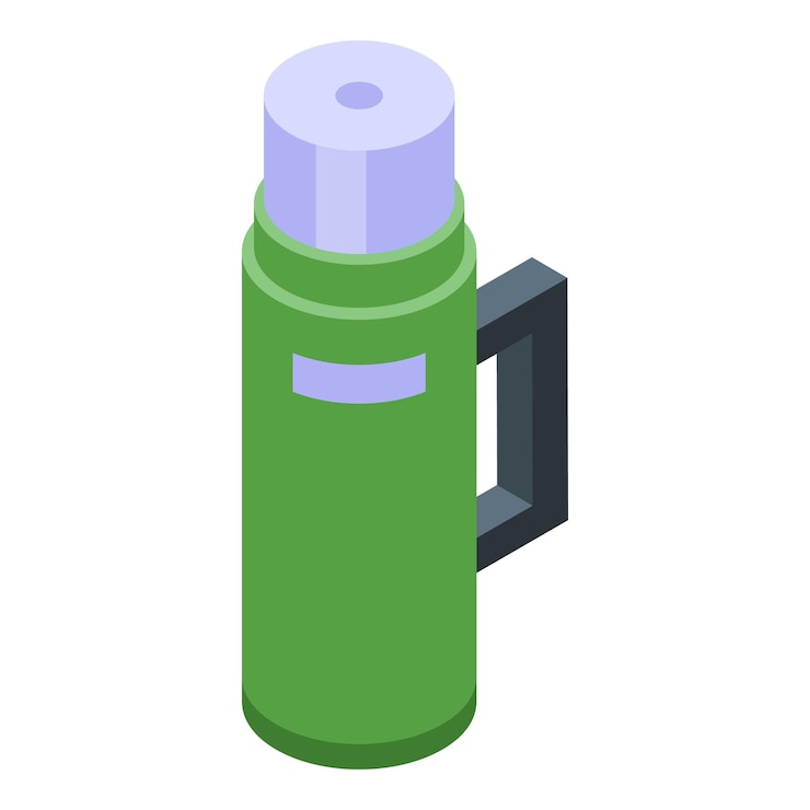 Vector icono de botella de termo de caminata isométrico de icono de vector de botella de termo de caminata para diseño web aislado sobre fondo blanco