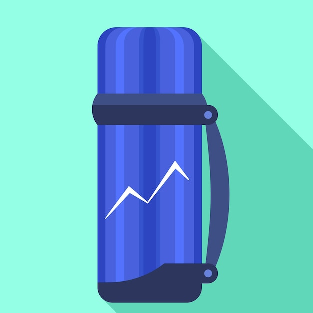 Icono de botella de termo Ilustración plana del icono vectorial de botella del termo para el diseño web