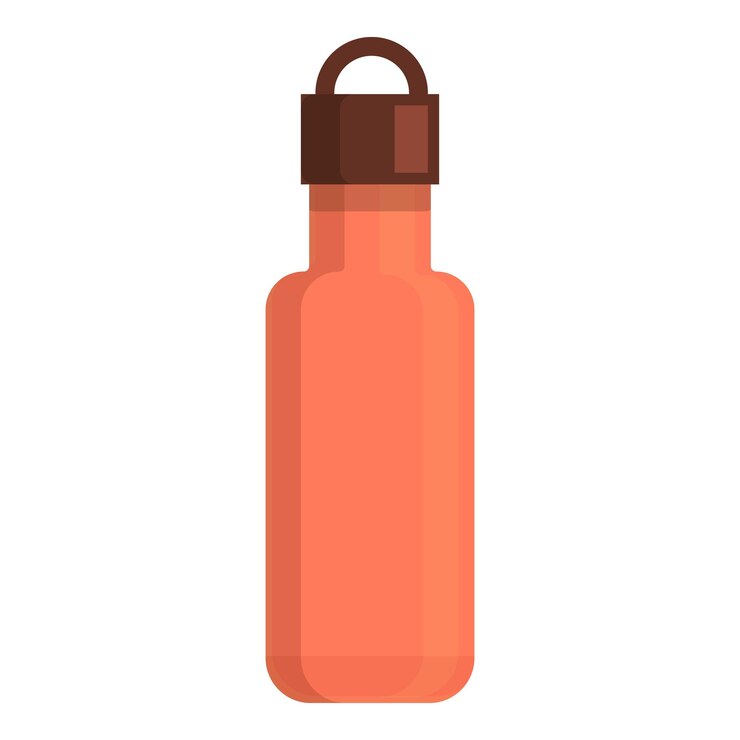 Vector icono de botella termo safari caricatura de icono de vector de botella termo safari para diseño web aislado sobre fondo blanco