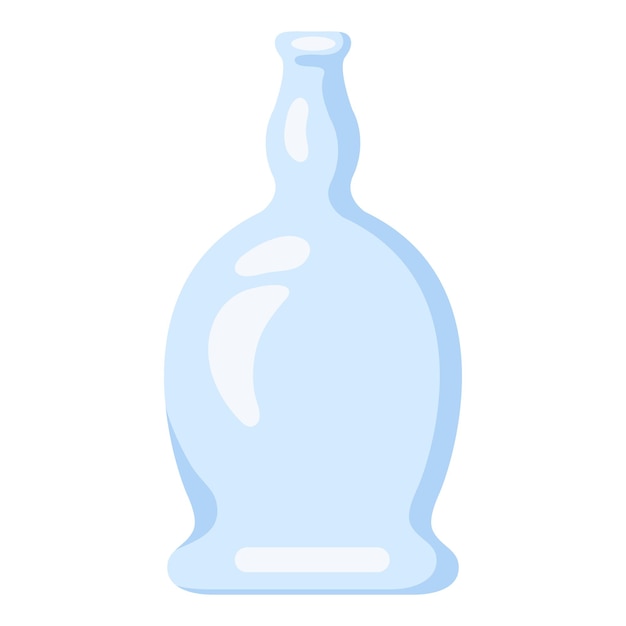 Icono de botella de vidrio azul vectorial