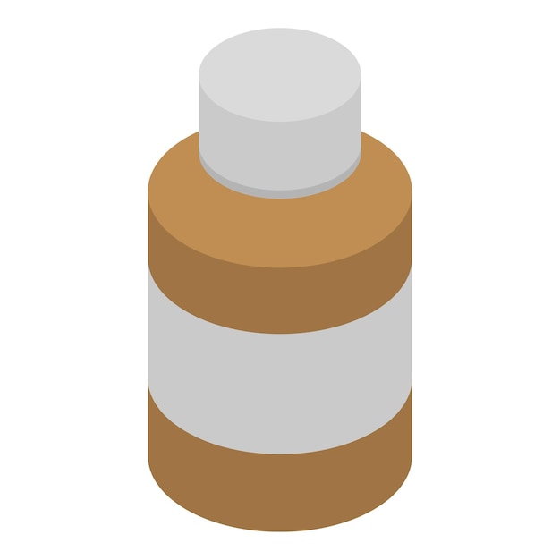 Icono de botella de vidrio médico Isométrico del icono de vector de botella de vidrio médico para diseño web aislado sobre fondo blanco