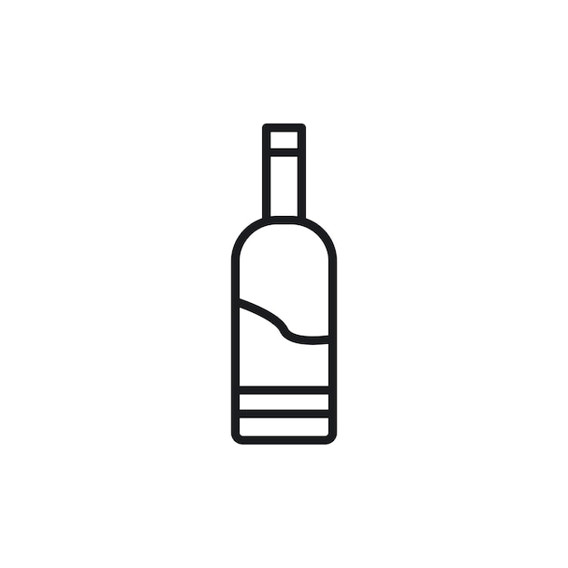 Icono de botella de vino aislado sobre fondo blanco