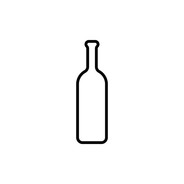 Icono de botella de vino aislado sobre fondo blanco